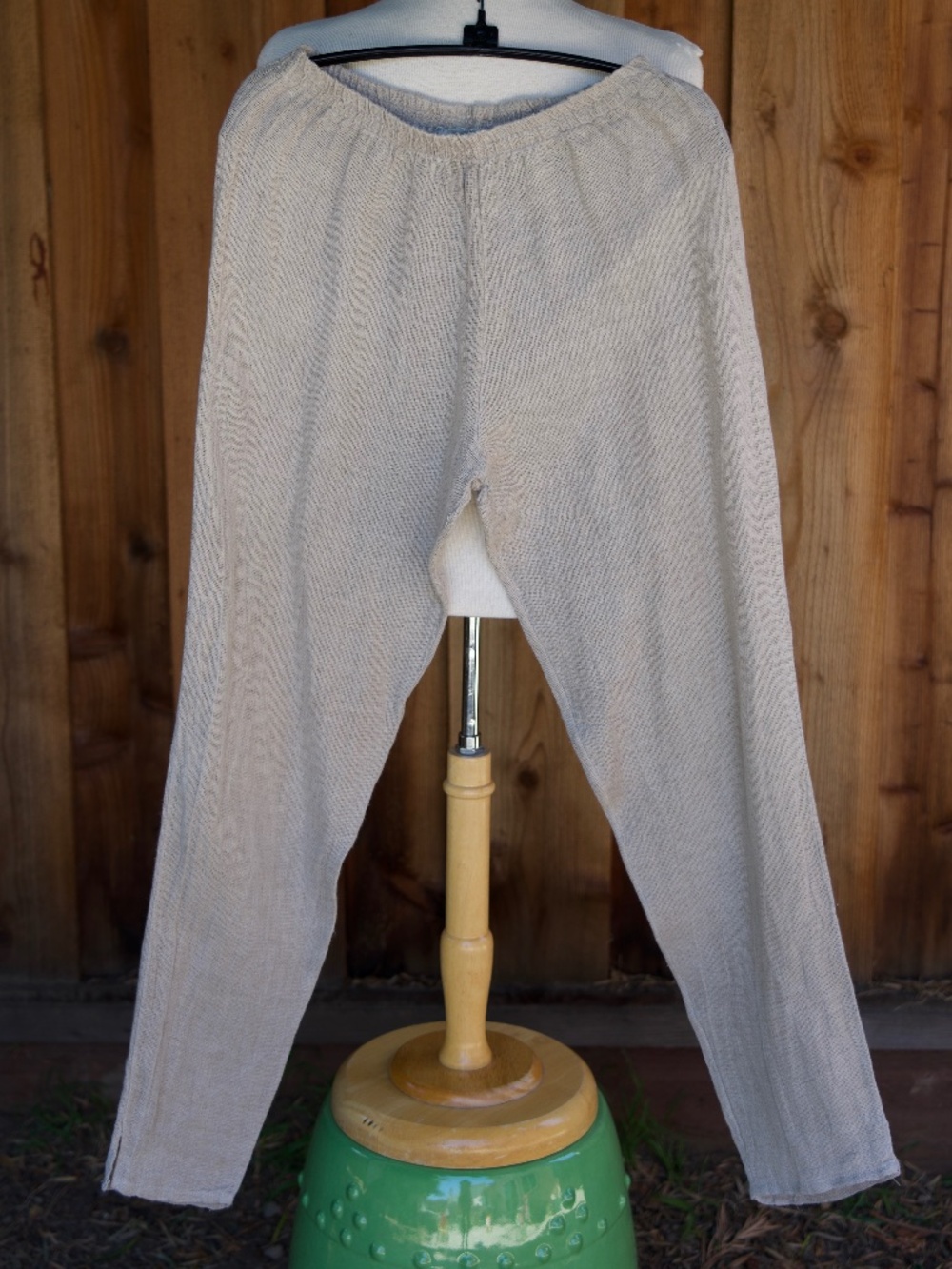 Ismeralda 100% Linen Knit Oatmeal Brown Casual Pants Made In Italy Woman's S